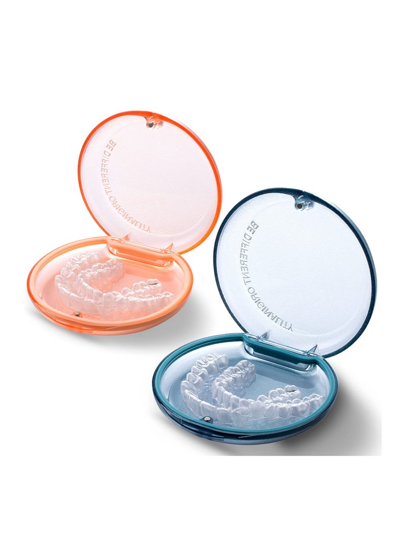 Retainer Case, 2 Pack Orthodontic Mouth Guard Case with Magnetic Closure Hinged Lid, Portable Slim Night Guard Case, Easy to Clean Aligner Case - Image 1
